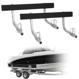 45" Boat Trailer Guide, Rustproof Steel, Carpet-Padded Boards, Includes Mounting Parts, Flexible Installation, Marine Use, Ski/Fishing/Sailboat