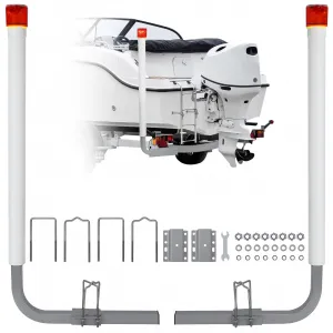 40" 2PCS Rustproof Steel Trailer Guide with Light, Boat Trailer Guide, Adjustable Width Design Trailer Guide Poles, Trailer Guides with PVC Pipes with Light