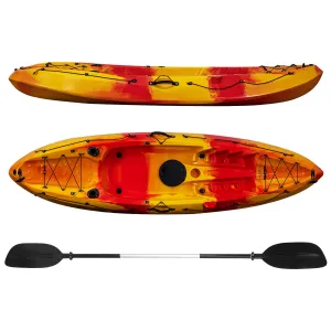 Fishing Kayak, 9.4FT Hard Shell Kayak, Sit on Top Kayak for Adults with Paddle, Capacity of 308LBS, Hard Shell Recreational Ocean Kayak Boat