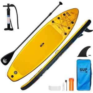 Inflatable Stand Up Paddle Board | Premium SUP Accessories, Carry Bag | Wide Stance, Non-Slip Deck | 10'6"x33"x6", 370 lbs Capacity | Ideal for All Skill Levels, Pets
