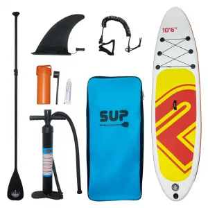 Inflatable Stand Up Paddle Board 10’6” x 33” x 6” + Premium Aluminum Paddle + Non-Slip Deck + High-Quality PVC + Pump + Safety Rope + Backpack + Suitable for Youth & Adults