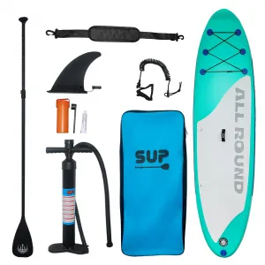 Inflatable Stand Up Paddle Board 10’6” x 33” x 6” Non-Slip Deck + Premium Aluminum Paddle, Pump, Safety Rope, Repair Kit, Backpack for Youth & Adults