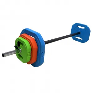 Adjustable Barbell Weight Set 20KG Multi-Color for Home and Gym Workouts, Odor-Free PU Coating, Comfortable Foam Grip