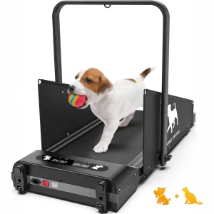 Dog Treadmill for Small and Medium Dogs, 2.5 Hp Foldable Pet Treadmill for Doggy Running Machine, 2 in 1 Foldable Pet Pacer Treadmill Pad with LED Display for Home Use, Black