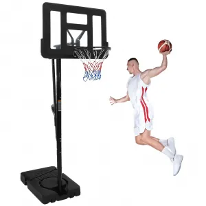 Portable Basketball Hoop Outdoor, 4.9-10FT Height Adjustable Basketball Hoop Goal System with 44 Inch Shatterproof Backboard, Sturdy Base,Ideal for Youth/Teens/Adults Indoor Outdoor 3+