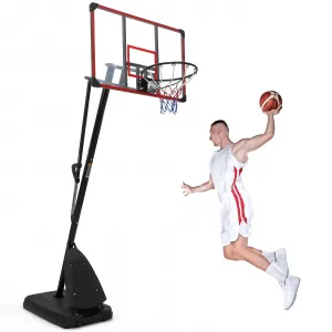 Basketball Hoop Outdoor,10FT Portable Basketball Hoop with Impact Resistant Pc Backboard,Height Quickly Adjustable Basketball Goal System with Portable Wheels for Teens/Adults 3+