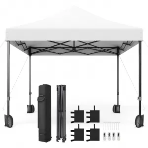 10x10 Commercial Canopy Tent – Waterproof 500D with Steel Frame & Sandbags for Outdoor Events (White)