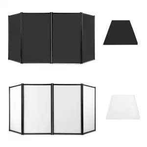 DJ Foldable Facade Portable Event Booth Panels with Black & White Lighting Scrims for Show, Party, Gathering