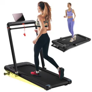 Walking Pad Treadmill With 15% Auto Incline And Handle Bar, Under Desk Foldable Treadmill, 7.5 MPH Max, 2.75HP Quiet Motor, Portable, Black