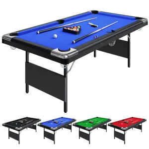 6 Ft Billiards Table Portable Foldable Pool Table Full Size Family Game Room Basements Garage