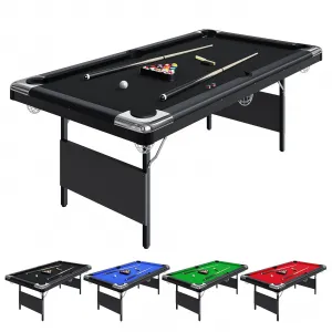 7 Ft Foldable Billiards Table with Full Set of Balls, Cues, Chalk & Brush for Family Game Room, Basements or Garage