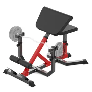 2-In-1 Roman Chair & Preacher Curl Bench Multi-Function Heavy-Duty Hyperextension Bench for Home With Adjustable Height for Arms, Ab, Back, Glute & Leg Extension Exercise Equipment, Red