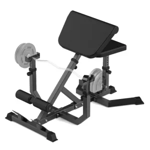 2-In-1 Roman Chair & Preacher Curl Bench Multi-Function Heavy-Duty Hyperextension Bench for Home With Adjustable Height for Arms, Ab, Back, Glute & Leg Extension Exercise Equipment, Black