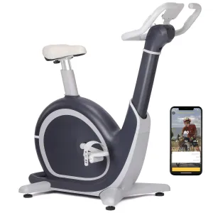 AI-Driven Exercise Bike with 36 Levels Magnetic Resistance, 350 lbs Capacity, Ergonomic Design, Immersive Virtual Cycling Experience for Cardio & Training
