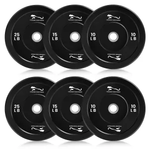 100LB Weight Plates Set of 2, 2-Inch Universal Fit, Bumper Plates with Steel Insert for Strength Training, Rubber Weight Plates for Barbell Home Gym (10lb*2, 15lb*2, 25lb*2)