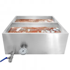 Maple Syrup Evaporator Pan, 30 x 16 x 19 Inch Maple Syrup Pan with Thermometer & 3/4" Throttle Valve, Stainless Steel Maple Syrup Boiling Pan for Making Sweet Maple Syrup