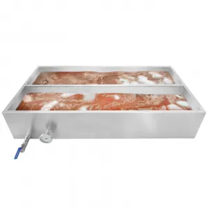 Maple Syrup Evaporator Pan, 48 x 24 x 9.4 Inch Maple Syrup Pan with Thermometer & 3/4" Throttle Valve, Stainless Steel Maple Syrup Boiling Pan for Making Sweet Maple Syrup