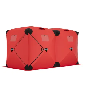 Ice Fishing Insulated Tent, Large Pop-Up Portable Hub-Style Ice Fishing Shelter, 5-7 Person Shelter 68 Square Feet of Fishable Area