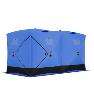 Ice Fishing Insulated Tent, Large Pop-Up Portable Hub-Style Ice Fishing Shelter, 6 Person Shelter 68 Square Feet of Fishable Area