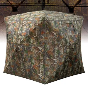 Pop-Up Hunting Blind for 2-3 People - 270° Window Visibility, Silent Magnetic Door (58"x58"x66"), Lightweight & Portable