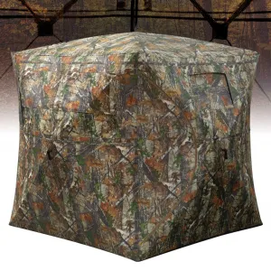 Pop-Up Hunting Blind - 270° Window Visibility, Silent Magnetic Door, Fits 4-6 People (116"x58"x66"), Lightweight & Portable