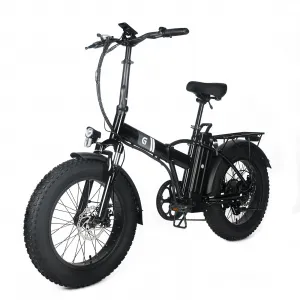 Folding Electric Bike for Adults with 20" x 4.0 Fat Tire, 48V Removable Lithium Battery, Peak 750W Folding Ebike for Commuting and Riding, 6 Levels of Pedal Assist, Large LCD Display