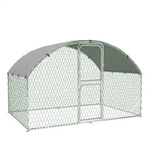 Heavy Duty Large Metal Chicken Coop - Walk-In Hen House with Secure Lock, Double Doors, Waterproof & UV-Resistant Cover - Outdoor Poultry Cage for Farm & Yard, Size: 9.8' W x 6.5' D x 6.5' H