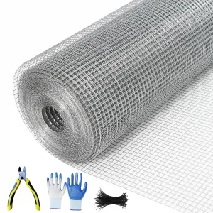 19 Gauge Hardware Cloth 1/2 Inch Mesh 48INx100FT - Heavy-Duty Galvanized Steel, Rust-Resistant, Flexible DIY, Garden & Poultry Protection