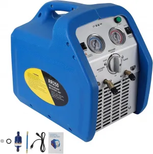 120V Ac 60Hz 3/4 Horsepower Single Cylinder Portable Refrigerant Recovery Machine, Orange