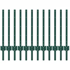 3FT Metal U-Post Fence Stakes, 12-Pack - Heavy-Duty Rust-Resistant Garden & Yard Posts for Fences, Plants & Signs, Easy Hammer Installation