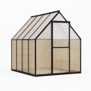6'x7' Aluminum-Framed Polycarbonate Greenhouse, Heavy Duty Polycarbonate Greenhouse With Quick Setup Structure and Roof Vent, Large Enhanced Aluminum GreenhouseKit for Outdoors