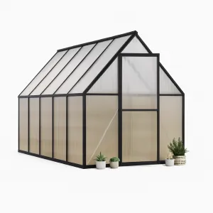6'x11' Aluminum-Framed Polycarbonate Greenhouse, Heavy Duty Polycarbonate Greenhouse With Quick Setup Structure and Roof Vent, Large Enhanced Aluminum GreenhouseKit for Outdoors