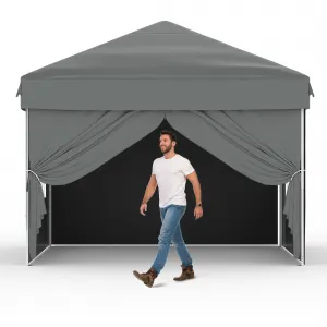 10x10 Pop Up Canopy Tent Waterproof Portable with Full Truss Frame, UPF 50+ Fabric, Adjustable Height, Sandbags & Stakes for Camping & Beach