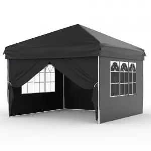 10x10 Pop Up Canopy Tent – Waterproof with Sidewalls, Instant Setup Steel Frame, Durable Outdoor Shelter for Camping, Beach, Backyard, Party