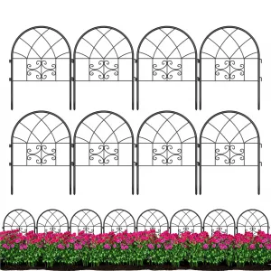Decorative Garden Panels Metal Borders for Pets & Flower Beds, No Dig, Stainless Steel, Easy Assemble, Modern Arch Style, Yard Edging