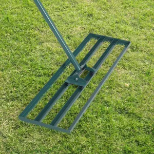 Lawn Leveling Rake 36"x10" Handle 6' Heavy-Duty Steel Handle Rust-Resistant Ergonomic Grip Garden Golf Farm