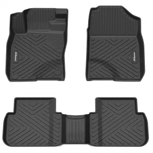 Floor Mats for 2022-2024 Honda Civic 4dr Sedan, 2022-2024 Civic 5dr Hatchback Including Type R, TPE All Weather Custom Fit 1st & 2nd Row Floor Liner