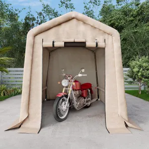 6x8FT Outdoor Portable Storage Shed with Roll-Up Door & Vent, 240G Heavy-Duty Shelter Waterproof PE Tarp, UV-Resistant Storage Sheds for Motorcycle, Firewood, Garden and Tools