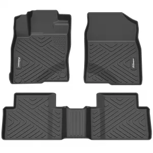 Floor Mats for 2016-2021 Honda Civic Coupe/Sedan, 2017-2021 Honda Civic Hatchback Type R, TPE All Weather Custom Fit 1st & 2nd Row Floor Liner