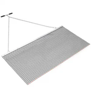 6x3 Ft Steel Drag Harrow Heavy Duty Rust Resistant Roll Up Non Slip Handle ATV UTV Farm Lawn Field