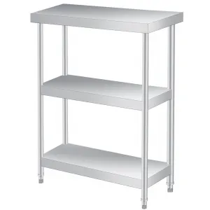 24"L X 14"W X 34"H Stainless Steel Table 3-Tier Metal Prep Table Commercial Kitchen Utility Workstation