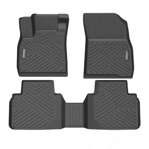 Custom Fit Floor Mats Compatible with 2023-2024 Honda Accord (Include Hybrid) Black TPE All-Weather Car Floor Liners Front & Rear Row Set
