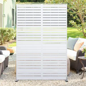 72" X 47" Tall Metal Privacy Screen,3-Panel Freestanding Outdoor Divider Weather-Resistant for Patio/Garden/Deck