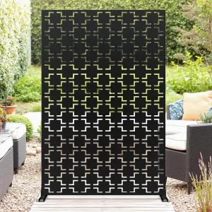 72" Tall Metal Privacy Screen,3-Panel Freestanding Outdoor Divider (47" Wide) Weather-Resistant for Patio/Garden/Deck