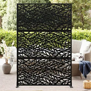 72" X 47" Tall Metal Privacy Screen,3-Panel Freestanding Outdoor Divider Weather-Resistant for Patio/Garden/Deck
