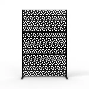72" X 47" Tall Metal Privacy Screen,3-Panel Freestanding Outdoor Divider Weather-Resistant for Patio/Garden/Deck