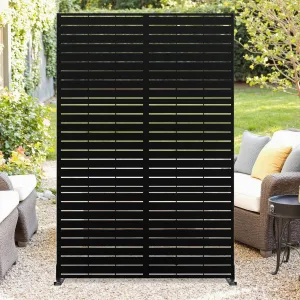 72" X 47" Tall Metal Privacy Screen,3-Panel Freestanding Outdoor Divider Weather-Resistant for Patio/Garden/Deck