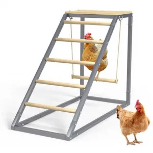 Chicken Perch for Coop, Chicken Roosting Bars with Swing and Ladder Design for Backyard Farm, Roosting Bars for Chickens in Coop, Easy Installation