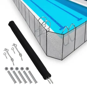 Pool Fence 4Ft x 108Ft Teslin Mesh Stainless Steel Frame Removable Safety Barrier DIY Installation Aluminum PVC Inground/Above Ground Pools