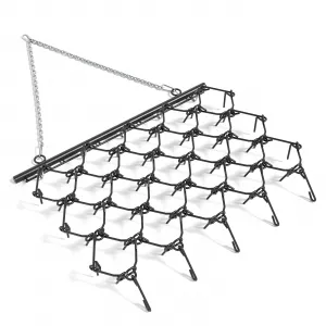 Heavy Duty Drag Harrow 5x4.5 Ft, 3/8 Inch Tines for ATV, UTVs, Lawn Tractors Leveling, Grading, Pastures, Breaking Up Soil,Black
